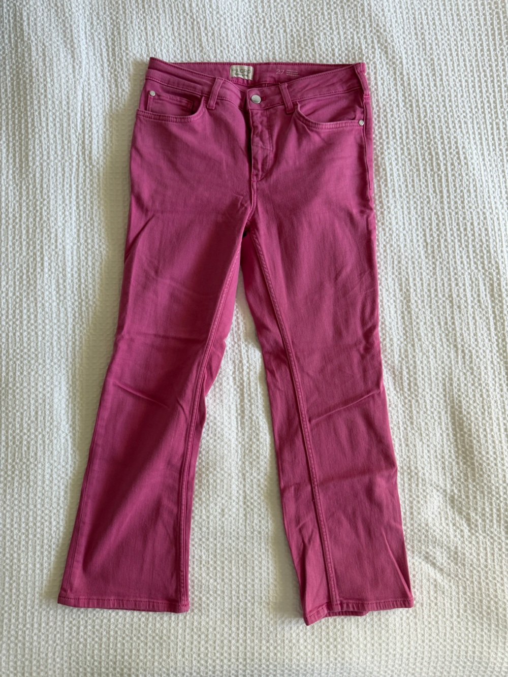 Pilcro Yaya Pink Crop Flare Jeans